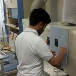 Mr. Almansoori working on analysis on Porous Alpha in Tottori Institute of Industrial Technology